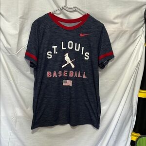 Nike Navy and Red St. Louis Baseball Tee